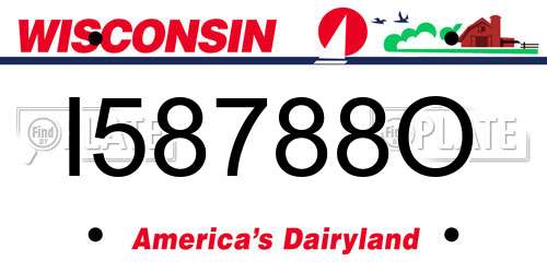 I58788O Wisconsin License Plate