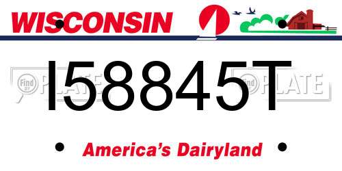 I58845T Wisconsin License Plate
