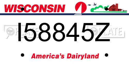 I58845Z Wisconsin License Plate