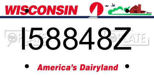 I58848Z Wisconsin License Plate