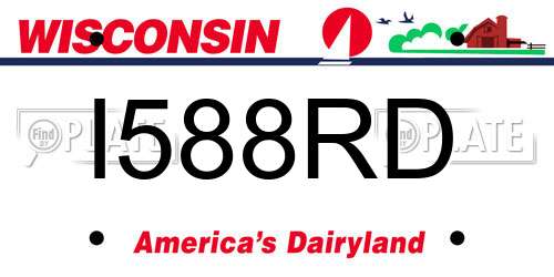 I588RD Wisconsin License Plate