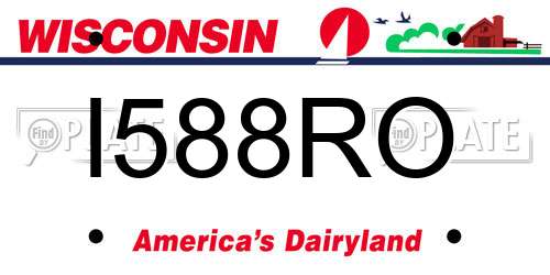 I588RO Wisconsin License Plate