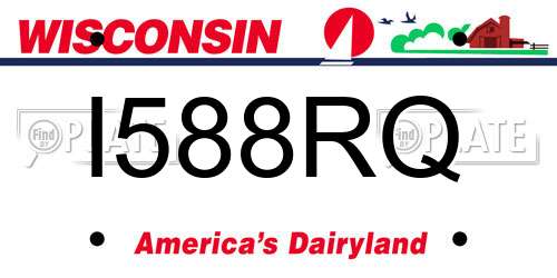 I588RQ Wisconsin License Plate