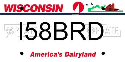 I58BRD Wisconsin License Plate
