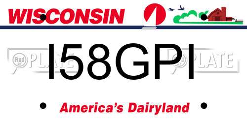 I58GPI Wisconsin License Plate