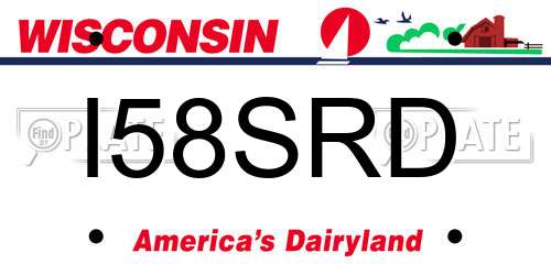 I58SRD Wisconsin License Plate