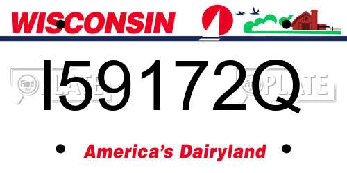 I59172Q Wisconsin License Plate
