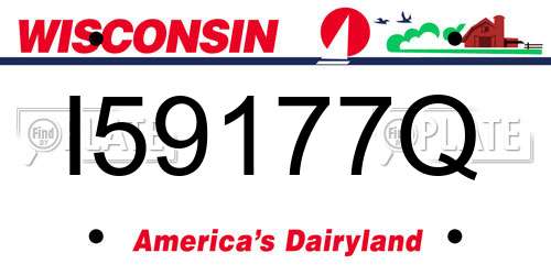 I59177Q Wisconsin License Plate
