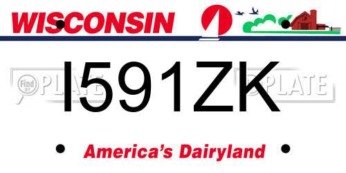 I591ZK Wisconsin License Plate