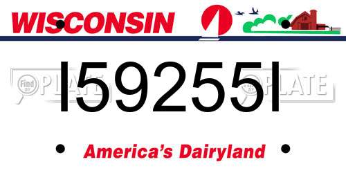 I59255I Wisconsin License Plate