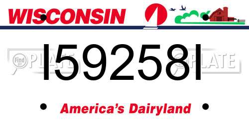 I59258I Wisconsin License Plate