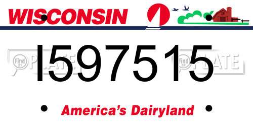 I597515 Wisconsin License Plate