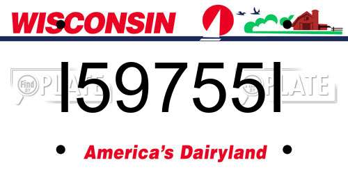 I59755I Wisconsin License Plate