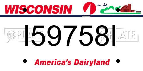 I59758I Wisconsin License Plate