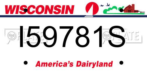 I59781S Wisconsin License Plate