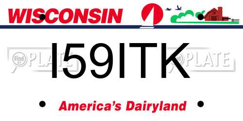 I59ITK Wisconsin License Plate