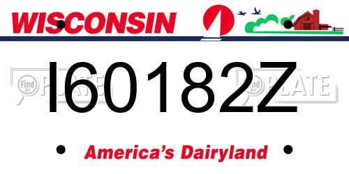 I60182Z Wisconsin License Plate