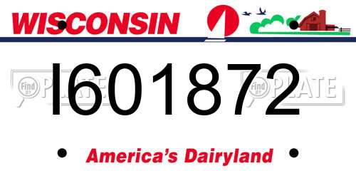 I601872 Wisconsin License Plate