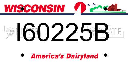 I60225B Wisconsin License Plate