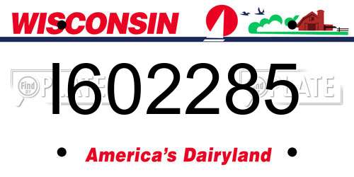 I602285 Wisconsin License Plate