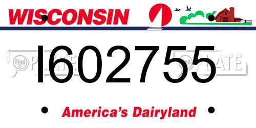 I602755 Wisconsin License Plate