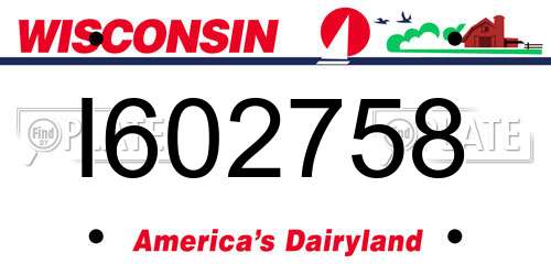I602758 Wisconsin License Plate