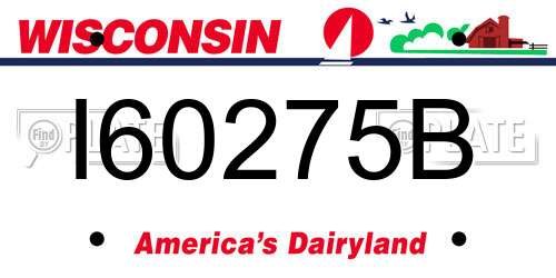 I60275B Wisconsin License Plate