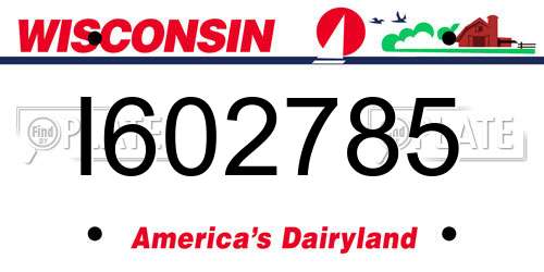 I602785 Wisconsin License Plate