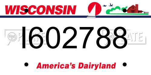 I602788 Wisconsin License Plate