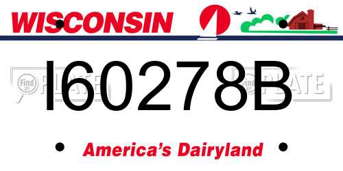 I60278B Wisconsin License Plate