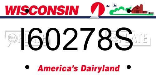 I60278S Wisconsin License Plate