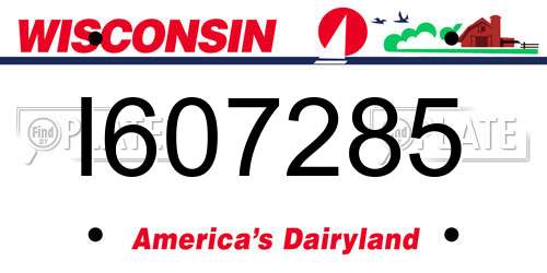 I607285 Wisconsin License Plate