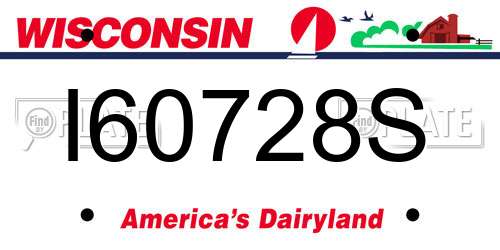 I60728S Wisconsin License Plate