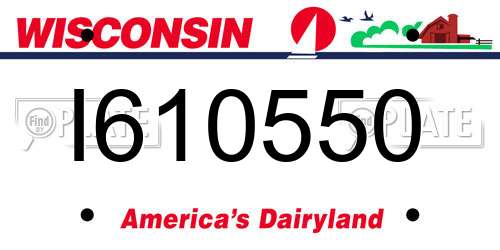 I610550 Wisconsin License Plate