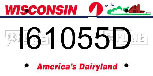 I61055D Wisconsin License Plate