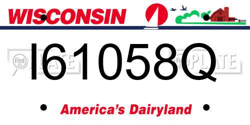 I61058Q Wisconsin License Plate