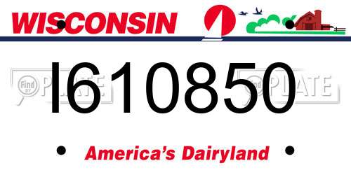 I610850 Wisconsin License Plate
