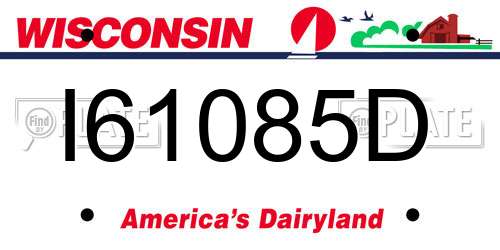 I61085D Wisconsin License Plate