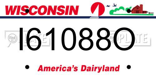 I61088O Wisconsin License Plate