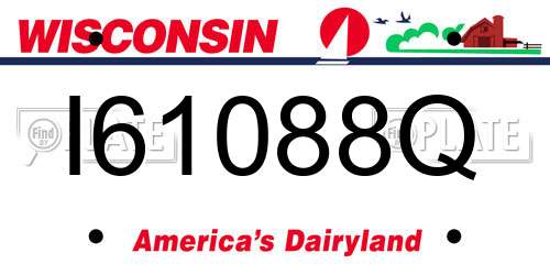 I61088Q Wisconsin License Plate