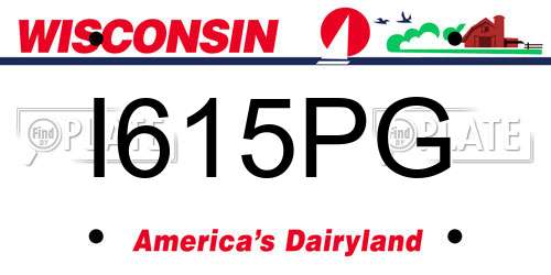 I615PG Wisconsin License Plate