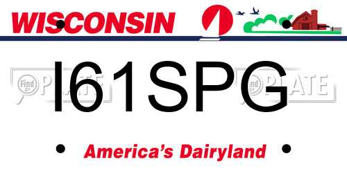 I61SPG Wisconsin License Plate
