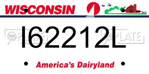 I62212L Wisconsin License Plate