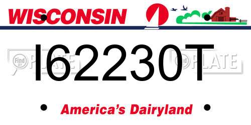 I62230T Wisconsin License Plate