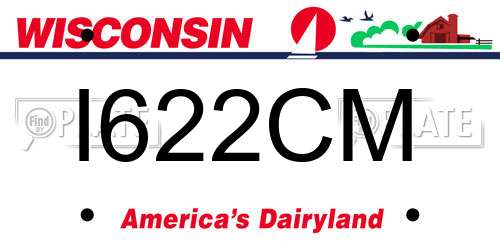 I622CM Wisconsin License Plate