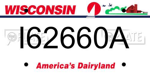 I62660A Wisconsin License Plate