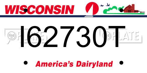 I62730T Wisconsin License Plate