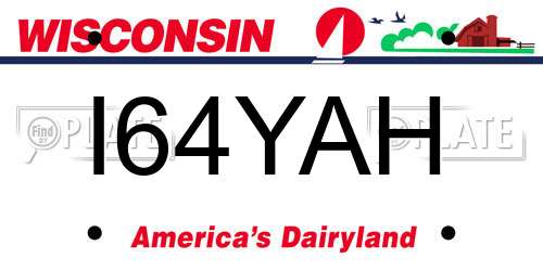 I64YAH Wisconsin License Plate