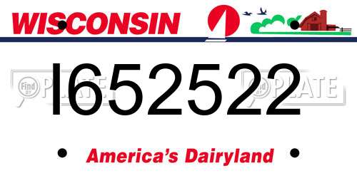 I652522 Wisconsin License Plate