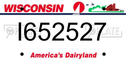I652527 Wisconsin License Plate